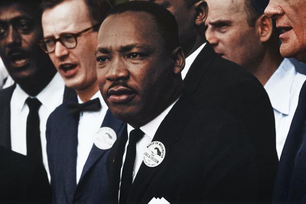 Civil Rights March on Washington, D.C. - Dr. Martin Luther King, Jr. and Mathew Ahmann in a crowd.