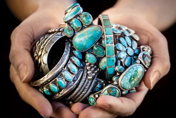 New Mexico has plenty of shops, like the Gallup Trading Company, where you can find authentic handmade turquoise treasures.