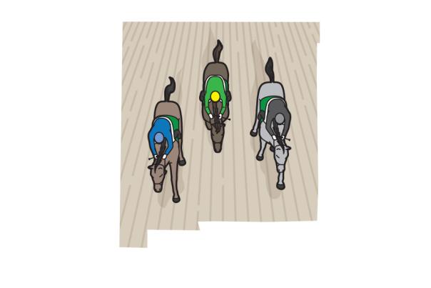 Horse racing illustration by Chris Philpot.