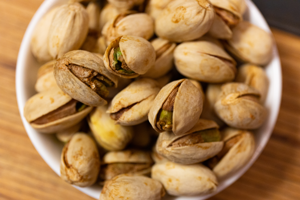 A bowl of pistachios from HomeGrown in Las Cruces.