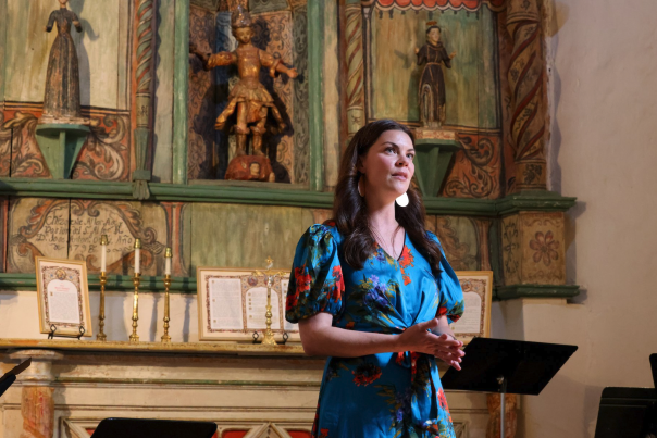 Soprano Sara Gartland Lomeli performs in the beautiful 127-seat chapel.