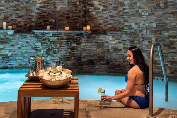 After a relaxing hot-tub soak at Green Reed Oasis Spa, guests can refresh themselves in the cold plunge.