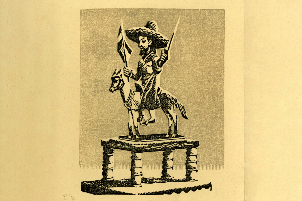Original Gustave Baumann renderings, like that of the Santiago bulto, are part of Printing the Spirit.