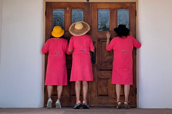 Peeking into the Church at Nambé, Paula Selzer