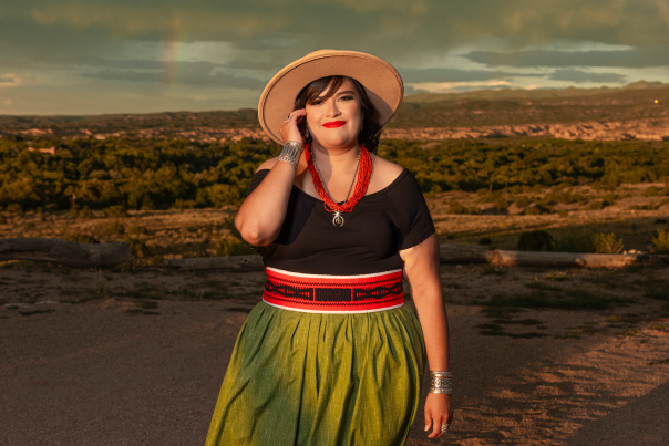 Ashley Browning, a filmmaker and artist from Pojoaque/Santa Clara Pueblo, uses film, photography, and design to showcase and educate about Native culture.
