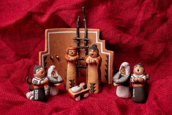 Prudy Correa’s nativity sets reflect an Acoma Pueblo celebration.