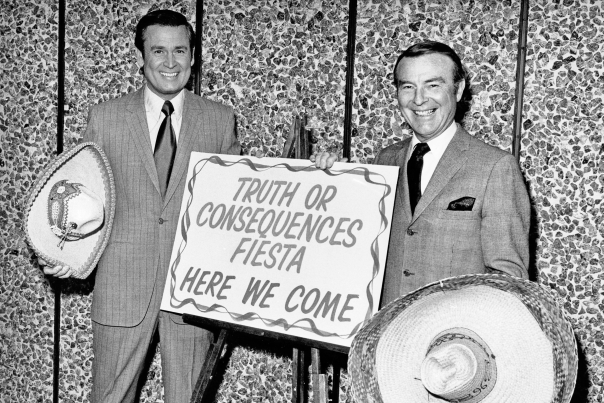 Ralph Edwards, right, brought friends like Bob Barker to the Truth or Consequences Fiesta.