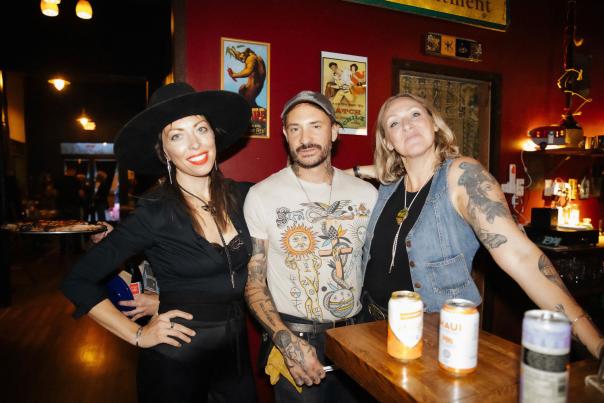 Singer Betty Bene- deadly, left, with Whiskey Creek Zócalo co-owner Rafael Zipin and bar manager Kate Tyler.