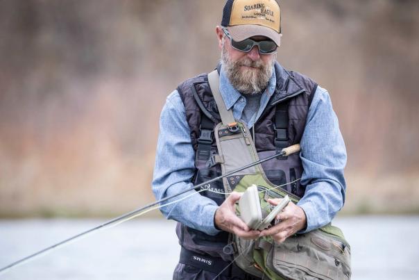 Man fishing in the San Juan River.