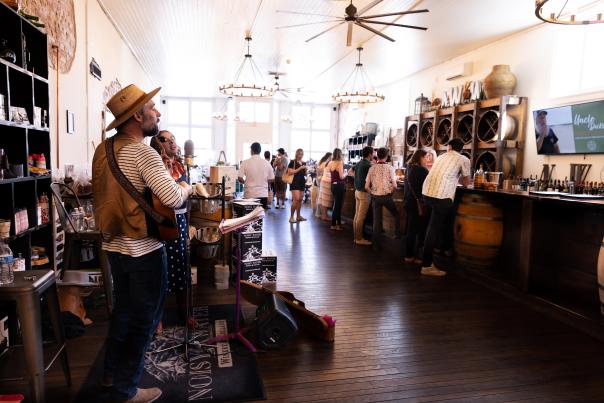 Musicians at Noisy Water Winery in Albuquerque