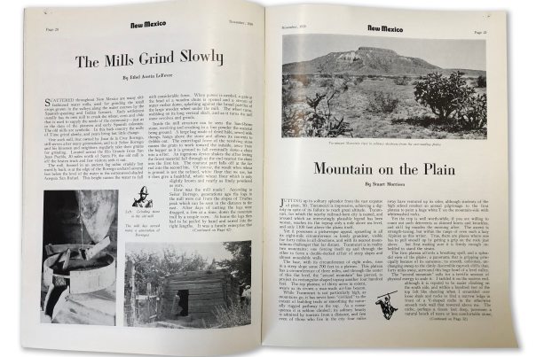The Mills Grind Slowly on page 20 from the November 1939 New Mexico Magazine edition.