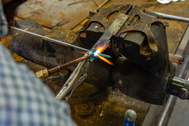 In Tucumcari, a Mesalands student hones his silversmithing skills.