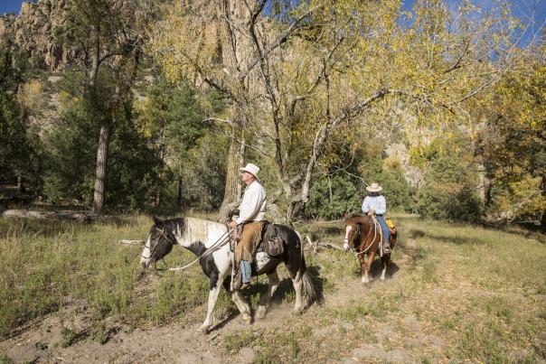 Ride horses with Geronimo Trail Guest Ranch.