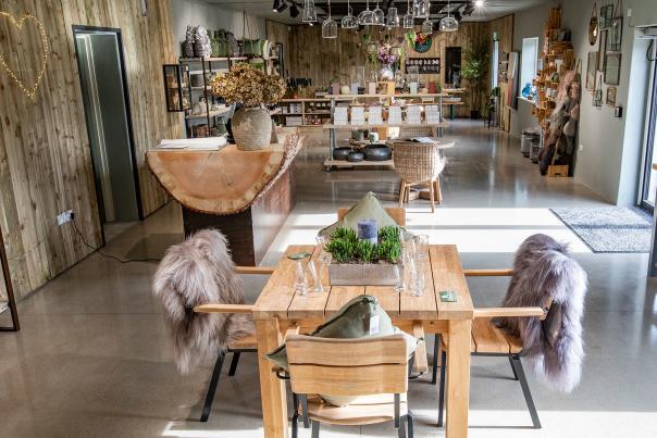 The shop at Montalto Estate. Locally made home ware and crafts aodrn the walls and shelves.