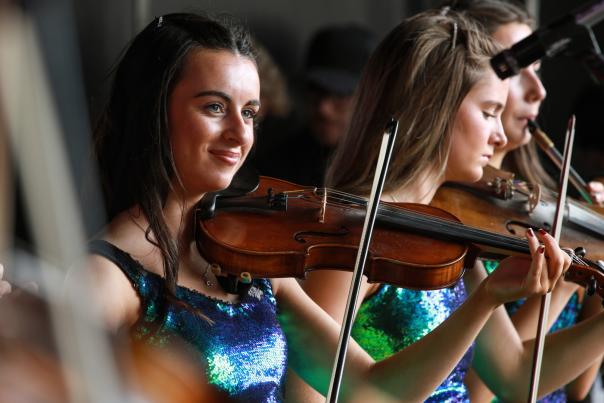 Musicians playing traditional instruments