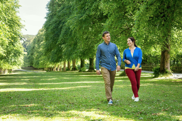 A couple enjoy a walk in Stormont