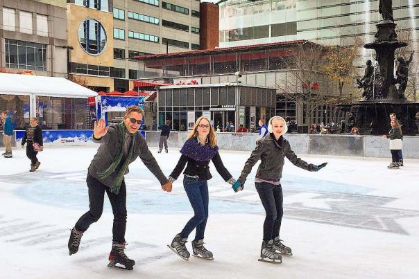 ice skating on fountain square