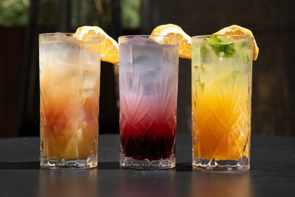 Three cocktails lined up together