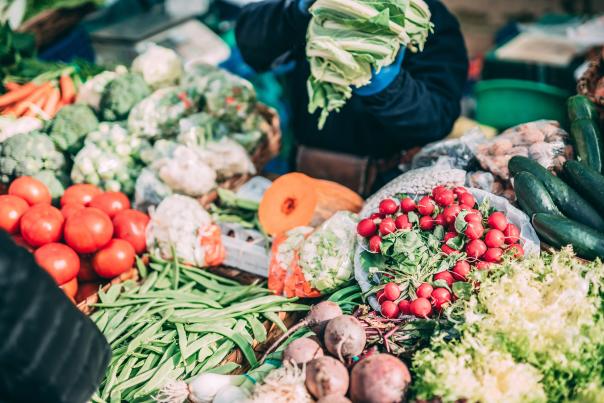 Vegetables at a farmers market