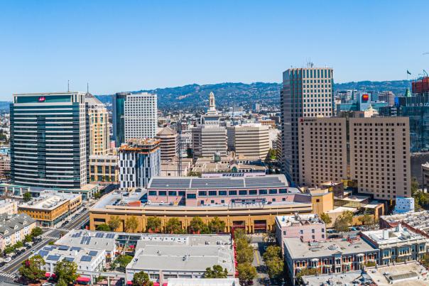 Downtown Oakland panorama aerial