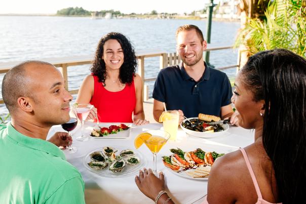 Group Dining by the Bay