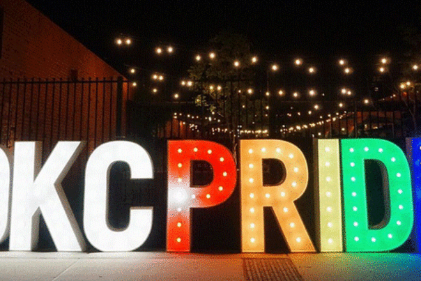 Rainbow OKC Pride sign