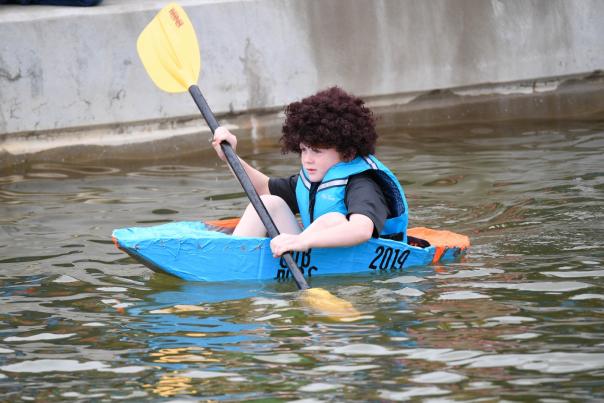 Kid kayaking at Riversport