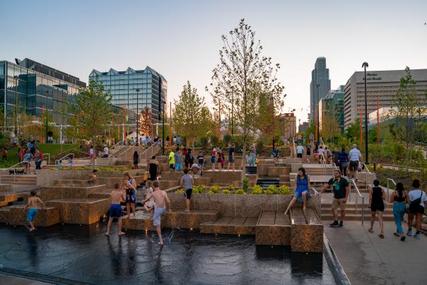 Gene Leahy Mall at The RiverFront Kids Waterplay