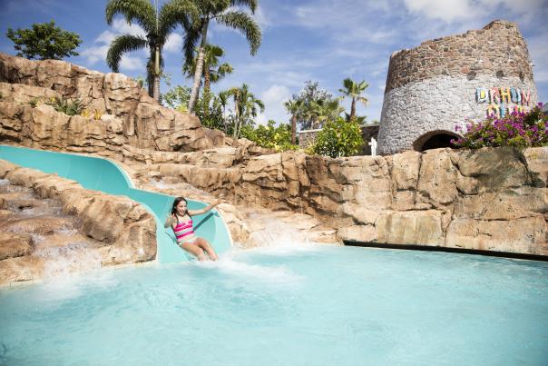 Loews Sapphire Falls Resort at Universal Orlando™ girl on waterslide