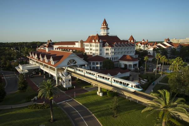Disney’s Grand Floridian Resort & Spa exterior and monorail