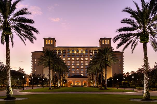 The Ritz-Carlton Orlando, Grande Lakes exterior at dusk