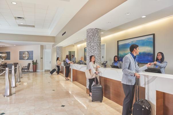 Rosen Plaza Hotel check-in at lobby