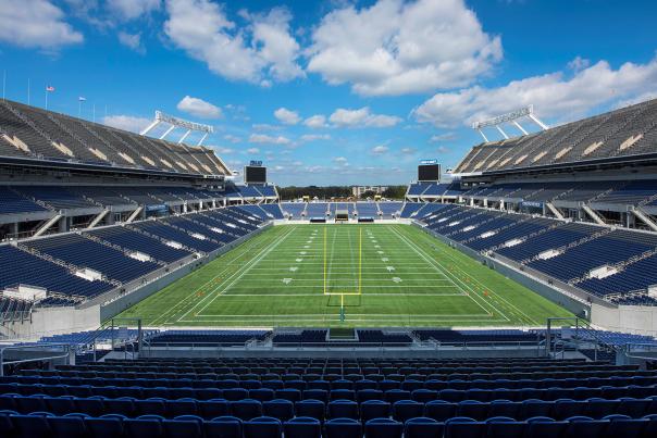 Camping World Stadium setup for a football game