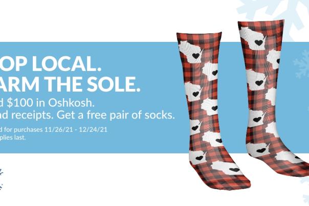 Shop Local & Get a Free Pair of Socks!