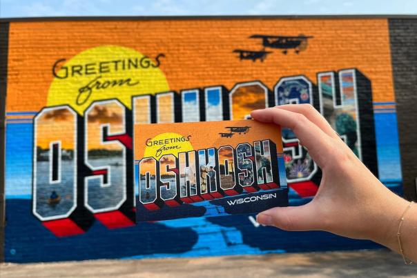 greetings from oshkosh wi mural