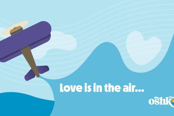Love is in the Air in Oshkosh Valentine's Day Card