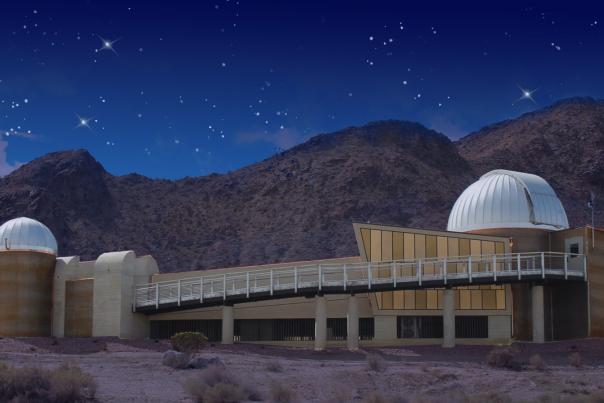 Exterior of Rancho Mirage Observatory at Night