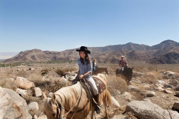 Woman on horseback in Adreas Canyon