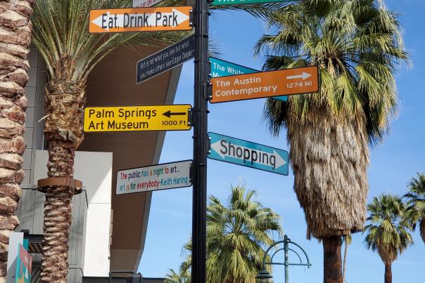 Sign art instillation in downtown Palm Springs.