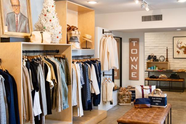 Interior of Towne Palm Springs retail store.
