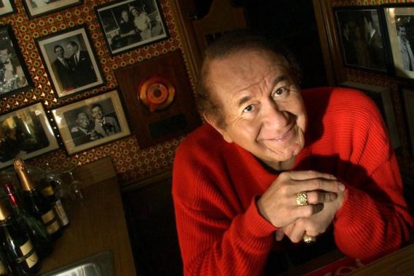 Trini Lopez at home behind his bar in Palm Springs.