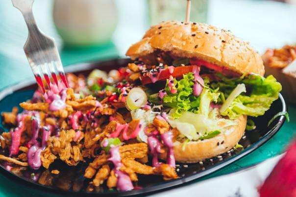 Vegan Burger Feast with Pulled Jackfruit and Jalapeños