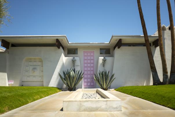 Pink colored door in Palm Springs