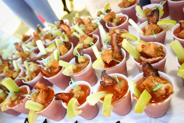 Bloody Mary cocktails lined up for Bloody Mary Fest in Panama City Beach