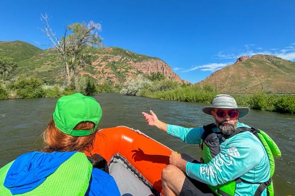 Two clients raft on a trip with All Seasons Adventures near Park City, UT