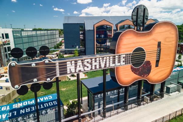 Giant guitar sign in Nashville, Tennessee.