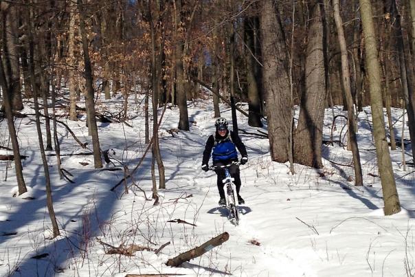 Mt-Penn-downhill biking in Winter