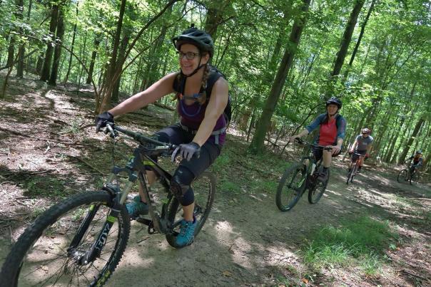 Mountain bikers enjoying a ride with BAMBA