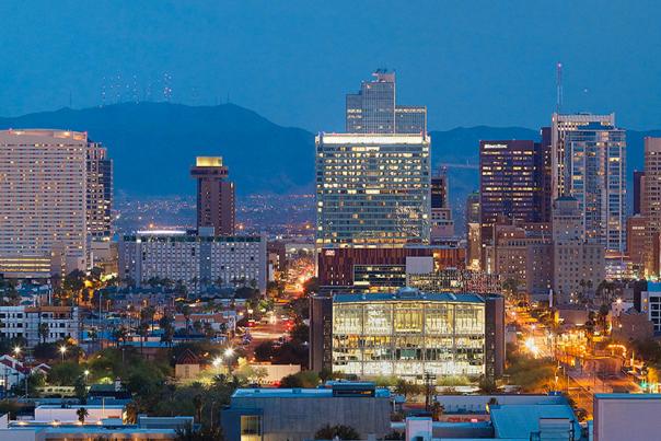 downtown skyline at night