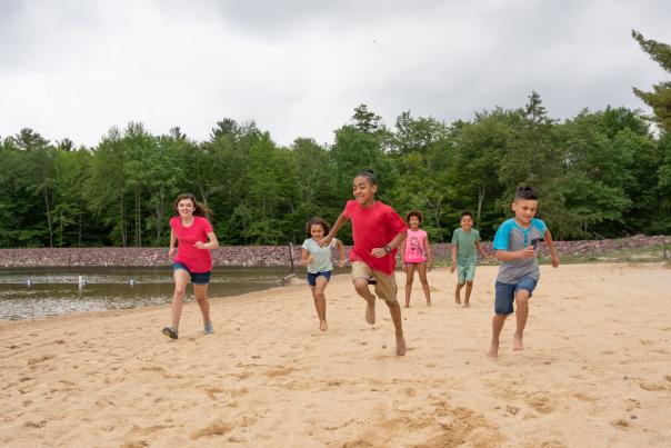 Kids play on the beach at Hickory Run State Park in the Poconos